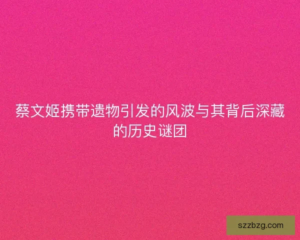 蔡文姬携带遗物引发的风波与其背后深藏的历史谜团