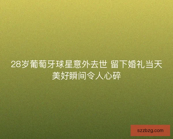 28岁葡萄牙球星意外去世 留下婚礼当天美好瞬间令人心碎